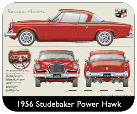 Studebaker Power Hawk 1956 Place Mat, Small